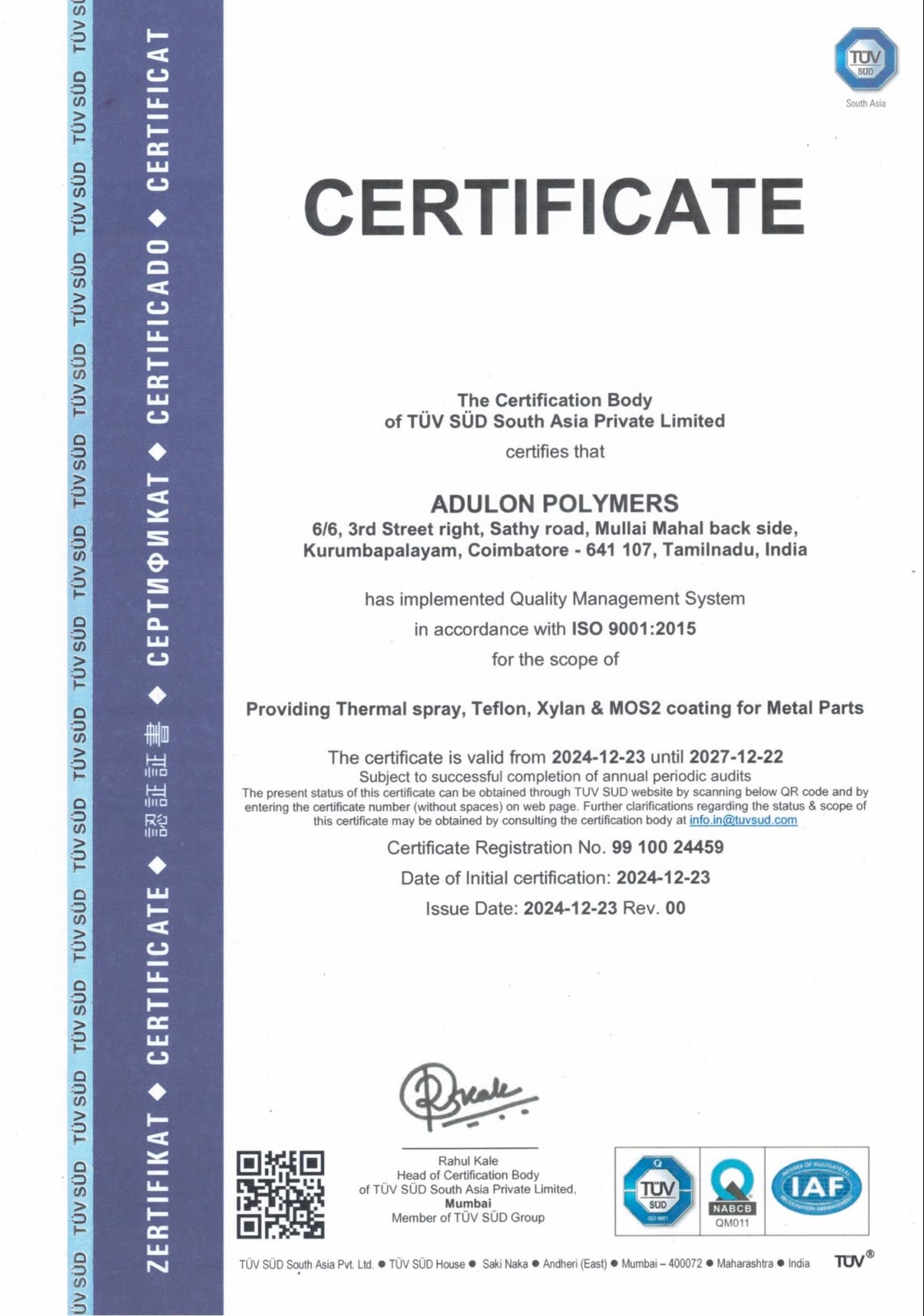 Certificate 1